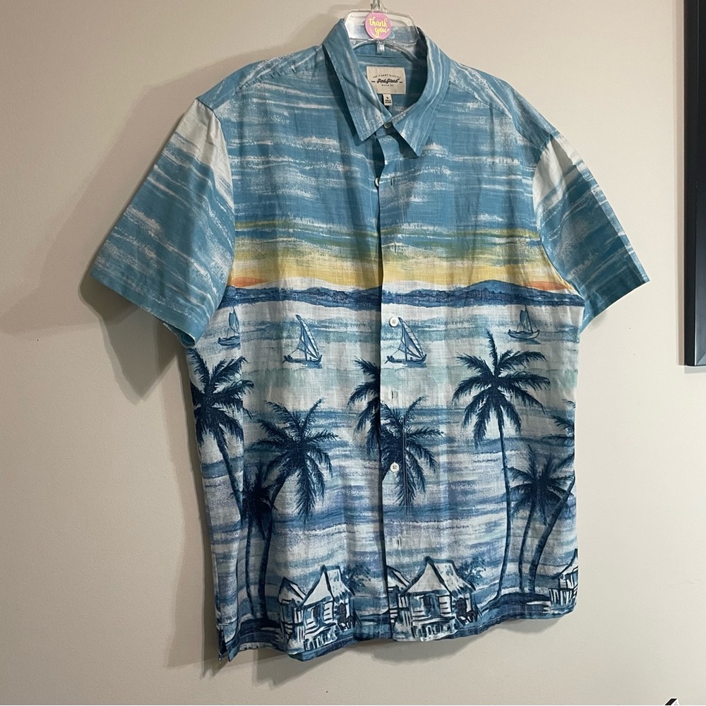 RedHead ~Blue  Resort Button‎ Down Shirt~ Size XL ~Hawaiian & Tropical